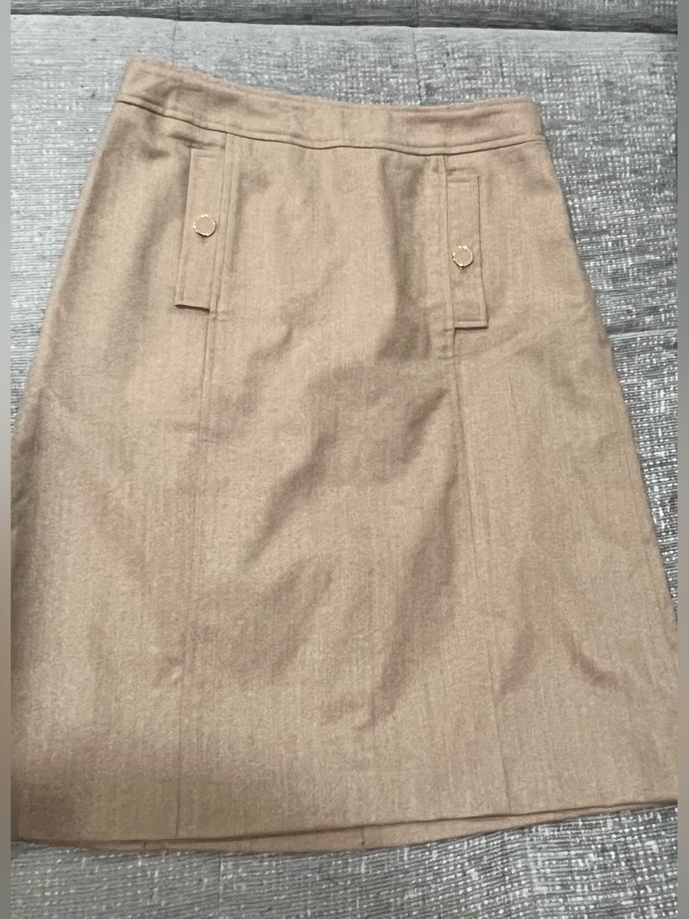 Talbots Camel Beige Wool Flap Pocket A-Line Skirt - Size6p